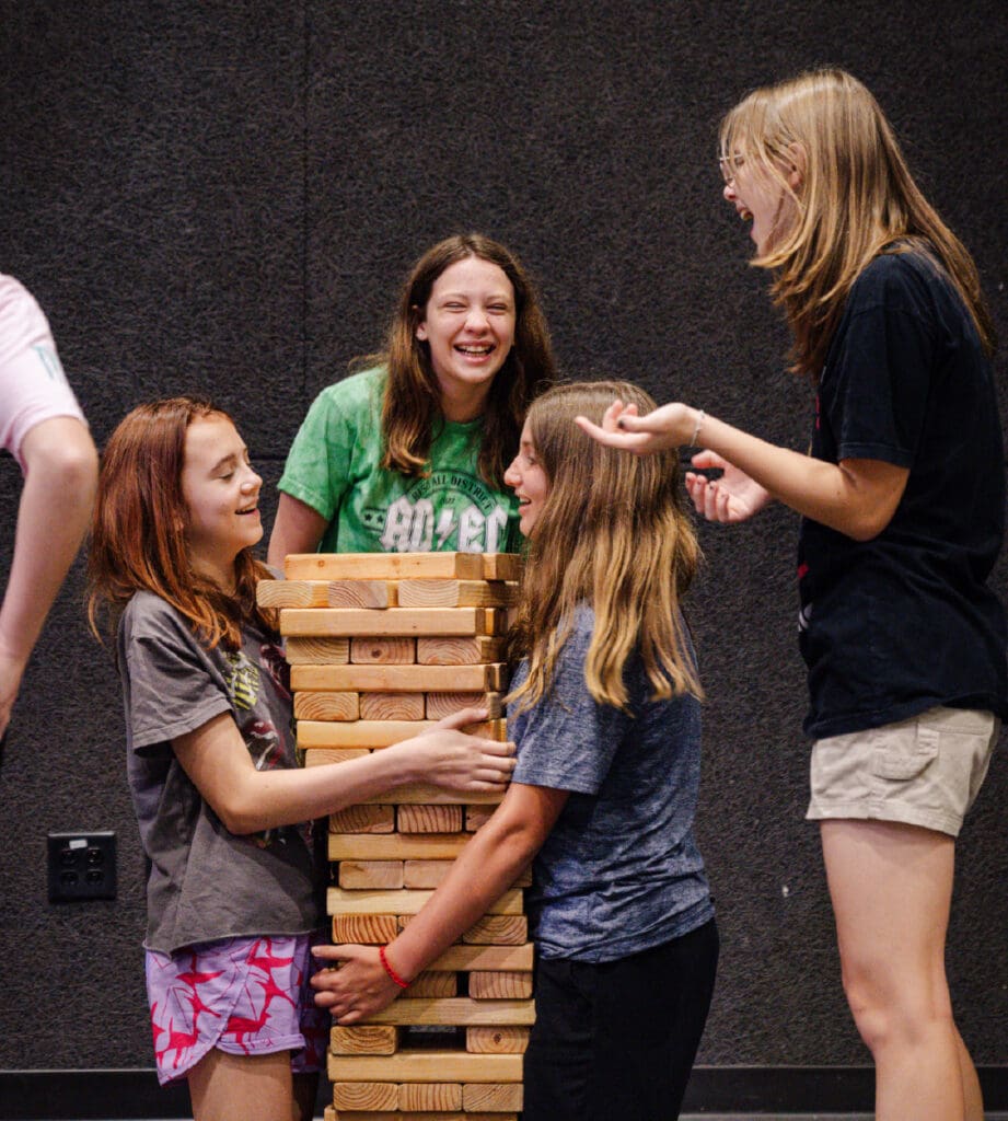 Wednesday night youth students playing a game.