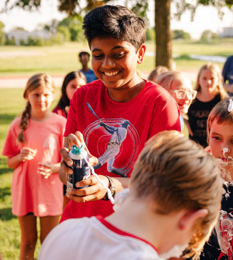 Wednesday night youth students playing a game.