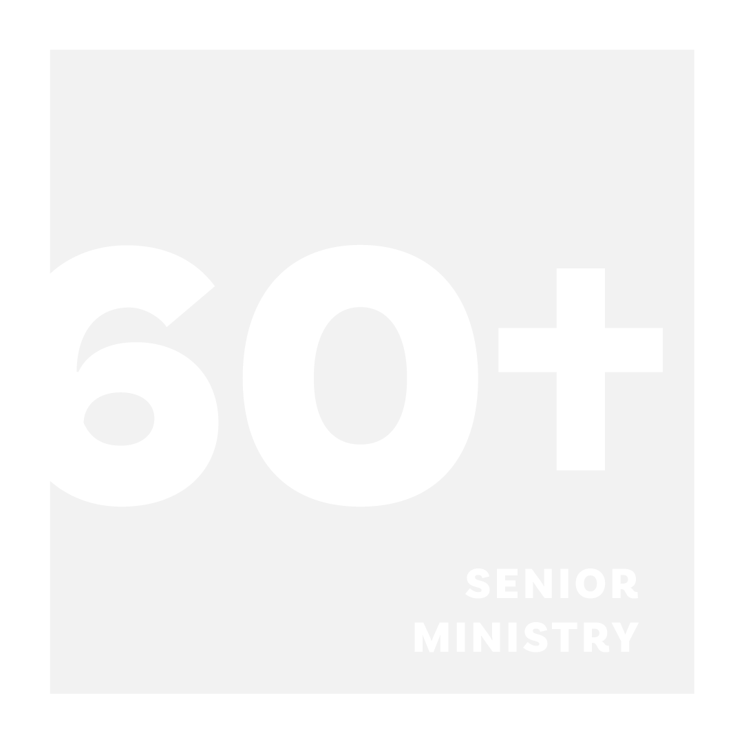 Here's an alt tag for the image: 60+ Senior Ministry logo