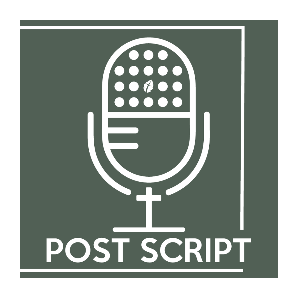 Post Script podcast logo: microphone icon.